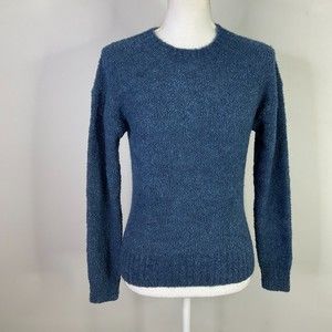 Everlane Sweater Teddy Crew Neck in Blue Lagoon Women's XS Wool Blend